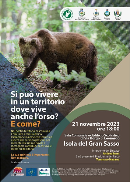 Progetto LIFE 20NAT NL 001107 - Bear Smart Corridor - Si può vivere in un territorio dove vive anche l'orso? E come?