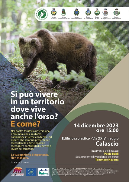 Progetto LIFE 20NAT NL 001107 - Bear Smart Corridor - Si può vivere in un territorio dove vive anche l'orso? E come?